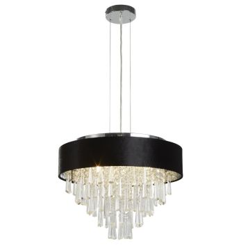 Lustra eleganta cu abajur din catifea si cristale Glamour 5Lt