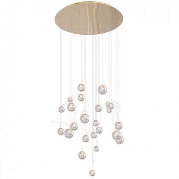 Lustra LED design casa scarii cu 24 pendule suspendate ZOE auriu P0387 MX