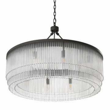 Lustra suspendata design elegant Hector L, metal bronz 114786 HZ