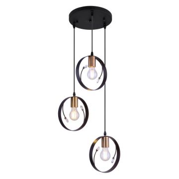 Lustra suspendata design modern VIGO negru 15346-3 GL
