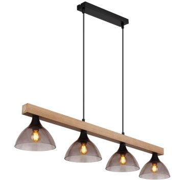 Lustra suspendata design vintage Lindi negru, natur