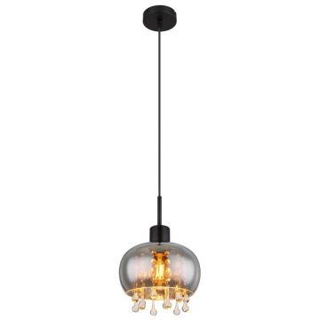 Pendul design modern Corry negru, fumuriu 21cm