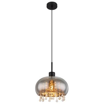 Pendul design modern Corry negru, fumuriu 28cm