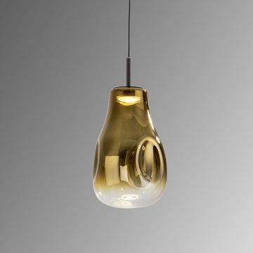 Pendul LED design modern Aledis negru/ auriu