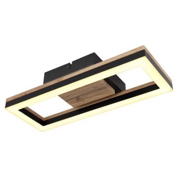 Plafoniera LED design industrial Beatrix negru, maro 34x,5x13cm