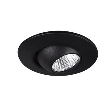 Spot LED directionabil incastrabil tavan fals YUCA ROUND TILTED negru H0105 MX