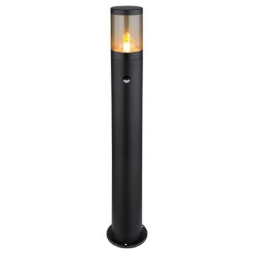 Stalp mediu pentru exterior cu senzor de miscare design modern IP44 Xeloo negru, fumuriu