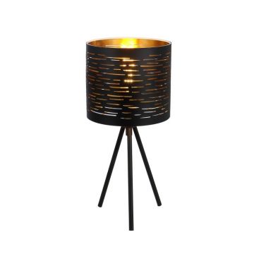 Veioza design modern TUNNO negru, auriu 15342T GL