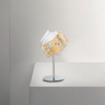 Veioza, Lampa de masa CAMILLA cu foita aurie sau argintie