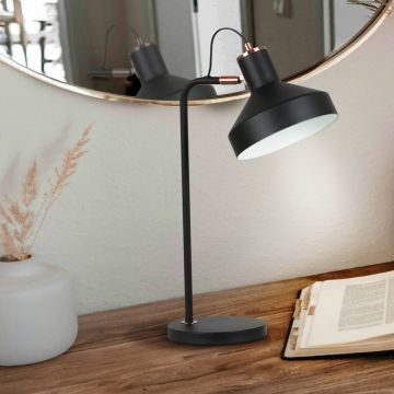 Veioza/Lampa de masa din metal design moderm Irias negru/cupru