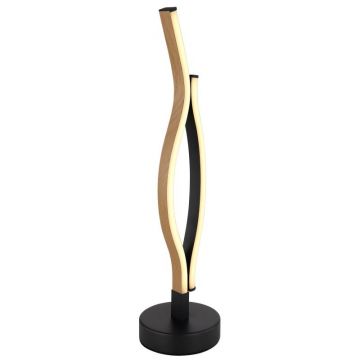 Veioza LED, lampa de masa design modern Geronimo negru, maro