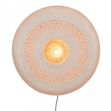 Aplica eco din bambus Palawan natur/ alb, 60x15cm
