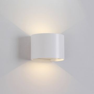 Aplica LED de perete iluminat exterior ambiental IP54 DAVOS alba