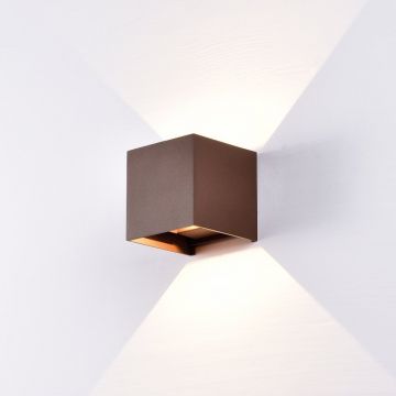 Aplica LED de perete iluminat exterior ambiental IP54 DAVOS corten