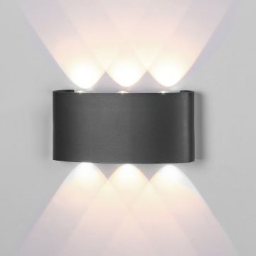 Aplica LED iluminat exterior ambiental IP54 ARCS gri inchis