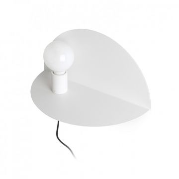 Aplica perete moderna cu raft NIT alba stanga 01003