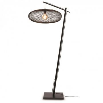 Lampadar eco din bambus Cango negru, 60x25cm