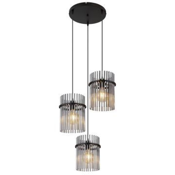 Lustra 3L design modern GORLEY negru, fumuriu