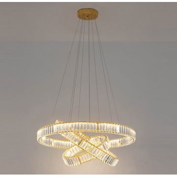Lustra suspendata LED design ambiental Ring TRIPLES auriu