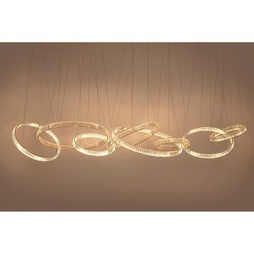 Lustra XXL suspendata LED design ambiental Ring LINE 8 auriu