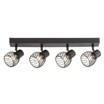 Plafoniera 4L design industrial Aberama negru