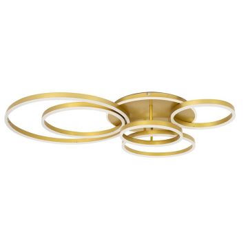 Plafoniera LED cu Telecomanda, Design Geormetric, RINGS 6 auriu