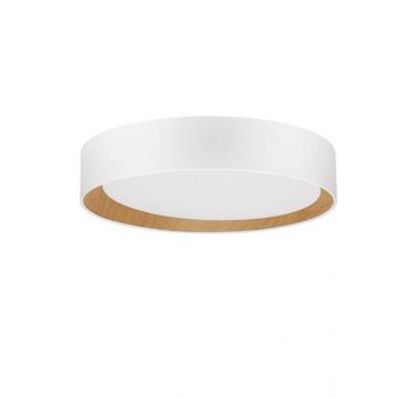 Plafoniera LED dimabila design modern STAKE alb/lemn 35cm