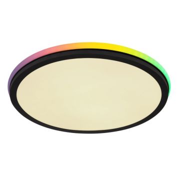Plafoniera LED RGB cu telecomanda design modern Jaxxi negru 45cm