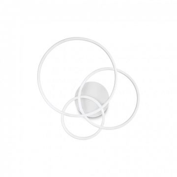 Lustra LED aplicata design geometric circular FRAME PL alba