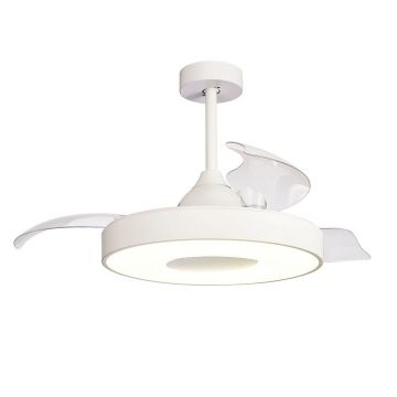 Lustra LED cu Ventilator si telecomanda COIN alb
