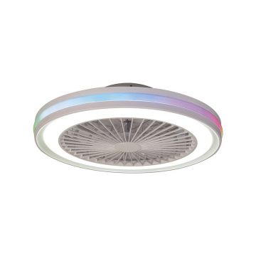 Lustra LED RGB cu Ventilator si telecomanda GAMER ALB