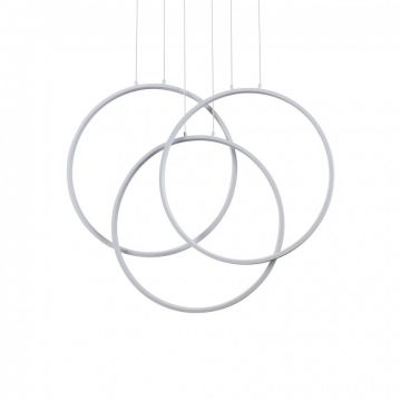 Lustra LED suspendata design geometric circular FRAME PL alba