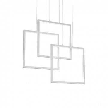 Lustra LED suspendata design geometric FRAME SP QUADRATO alba