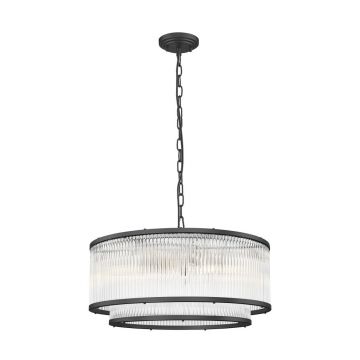 Lustra suspendata eleganta design modern SERGIO negru mat
