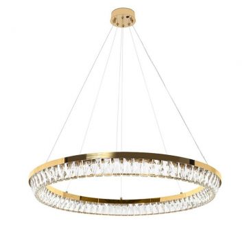 Lustra suspendata LED, Metal, Sticla, SAYOV 100 auriu