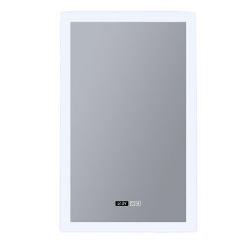 Oglinda baie cu iluminat LED, ceas digital si dezaburire Rectangle, 60x90cm