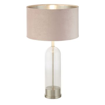 Veioza/Lampa de masa design decorativ Oxford nickel/roz
