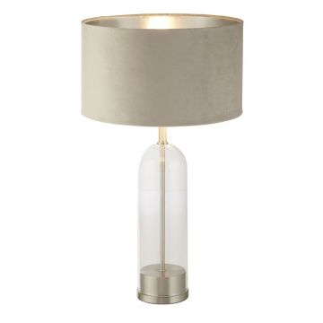 Veioza/Lampa de masa design decorativ Oxford nickel/taupe