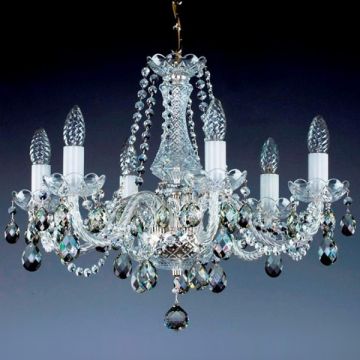 Candelabru cristal Bohemia 6 brate, diam. 60cm Radka VI. nickel 8007 CE