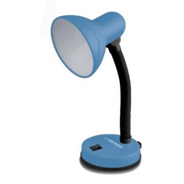 Lampa de birou cu brat flexibil, Esperanza ELD109B, 31 cm inaltime, dulie E27, Albastru