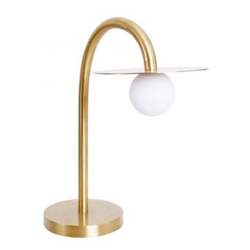 Lampa de masa LED design minimalist ENIGMA, auriu periat