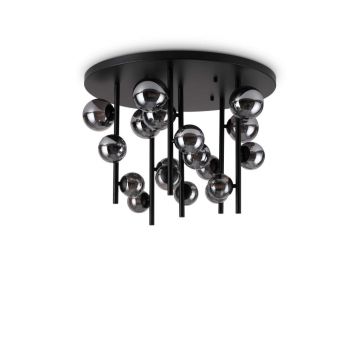 Lustra aplicata design modern Perlage pl18 negru/fumuriu