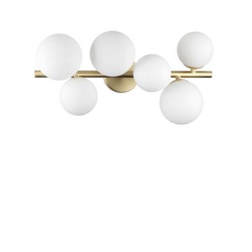 Lustra aplicata design modern Perlage pl6 alama/alb