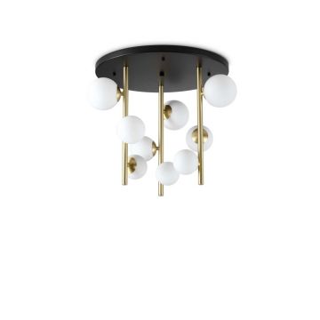 Lustra aplicata design modern Perlage pl9 negru/alama/alb