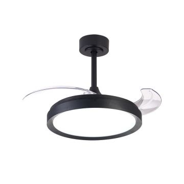 Lustra LED CCT cu ventilator si telecomanda MISTRAL Mini negru MA-8831