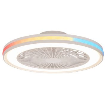Lustra LED RGB CCT cu ventilator si telecomanda GAMER big alb MA-7861