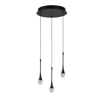 Lustra LED suspendata design decorativ DALMA 3 round BK
