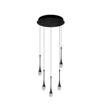 Lustra LED suspendata design decorativ DALMA 5 round BK