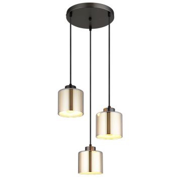 Lustra suspendata design modern FELICIA 3L negru/crom 16056-3HR GL