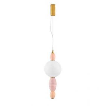 Pendul ceramic design modern LED CLEMENTINE portocaliu/ roz